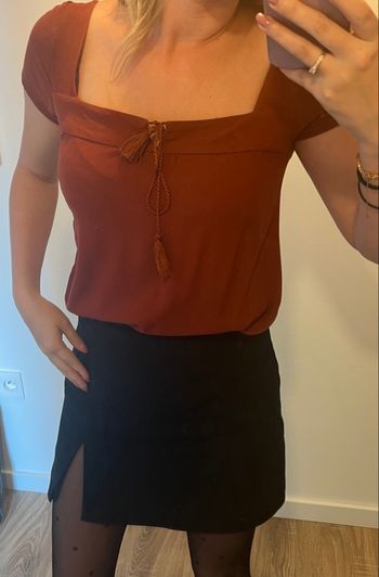 T-shirt style blouse Stradivarius terracotta taille S