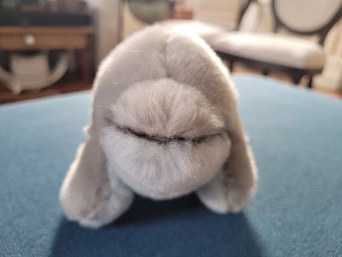 Dauphin en peluche Steiff 25cm collection doudou gris bleu blanc saute océan mer etiquette - photo numéro 4