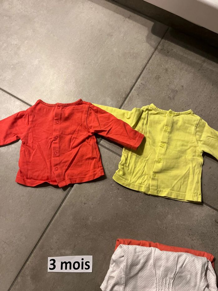 Lot tee-shirts manches longues fille 3 mois - photo numéro 10