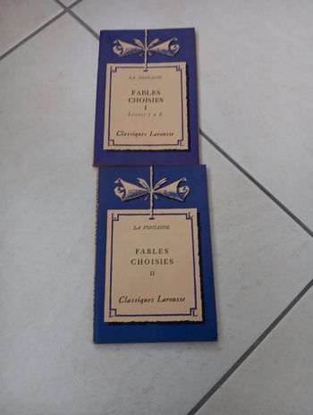 2 livres Fables choisies 1 et 2 de La Fontaine