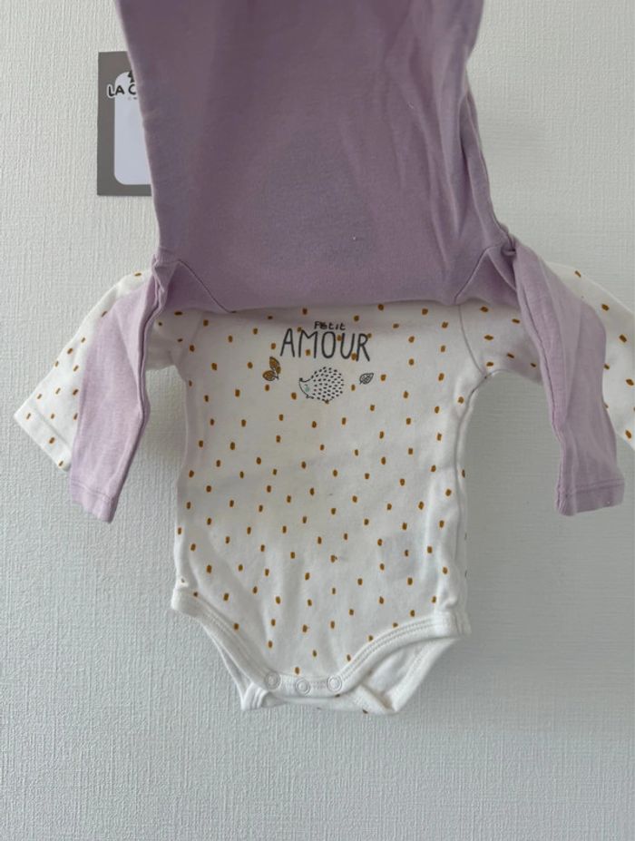 Lot 2 bodies manches longues - taille 3 mois 🌸 - photo numéro 2