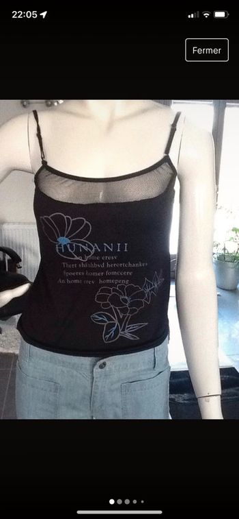 Top débardeur encolure résille