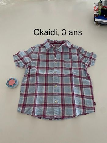 Chemise carreaux Okaidi 3 ans