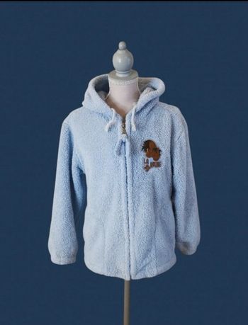 Veste chaude en pilou bleue chevaux la Rhune taille 10 ans