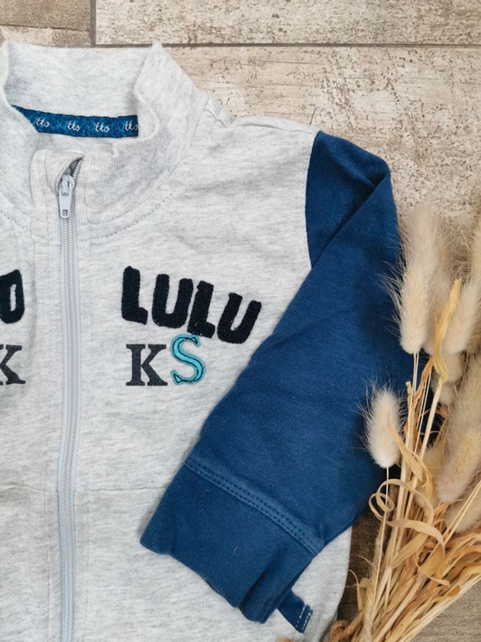 🌸Veste gilet capuche IKKS 12mois bleu gris - photo numéro 4