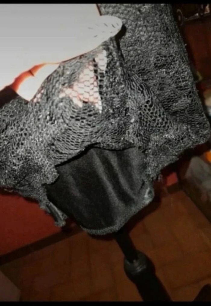 Robe noire à dentelle vintage T38 - photo numéro 5