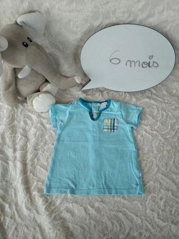 Tee shirt polo chemise manches courtes Garçon 6 mois Obaïbi 100% coton