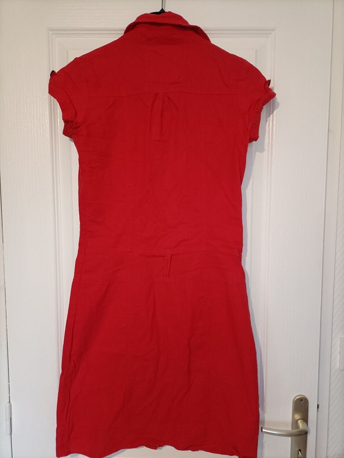 Jolie robe rouge cache cache 36 aspect lin - photo numéro 3