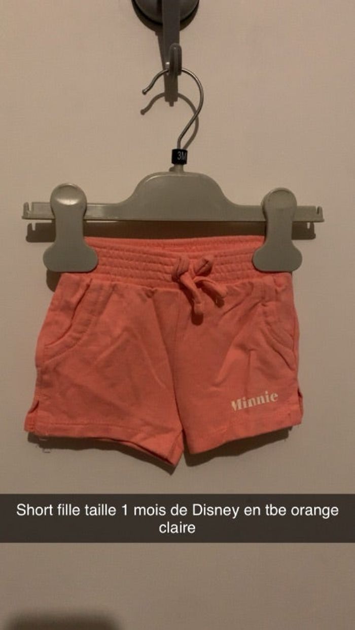 Short fille taille 1 mois