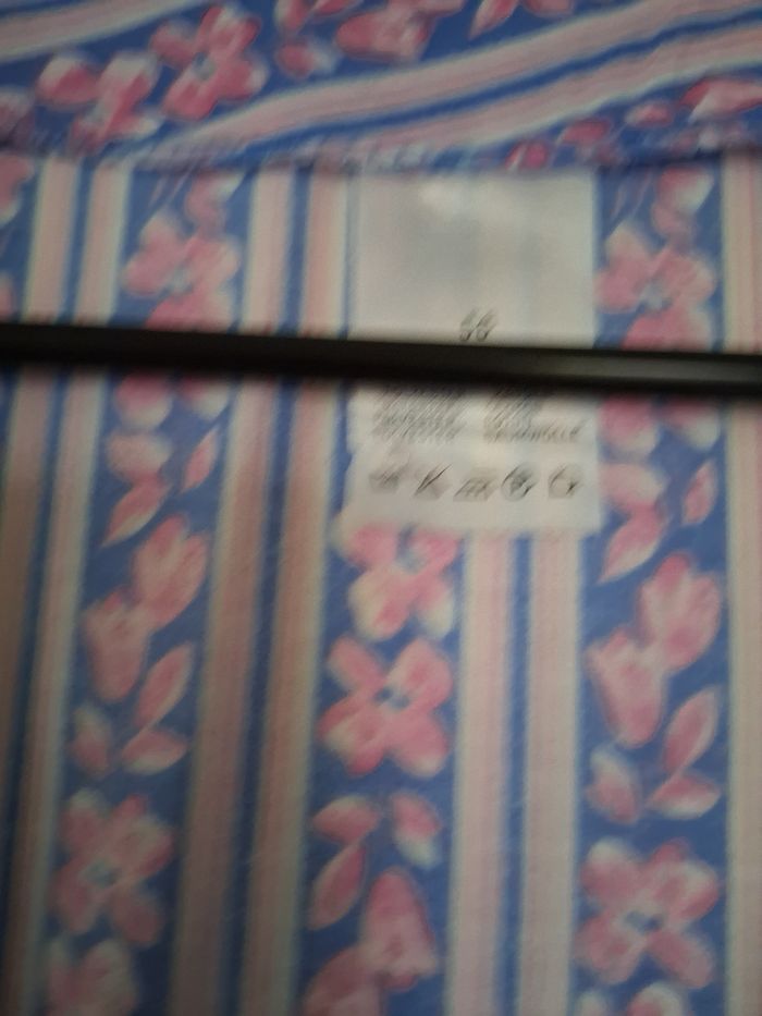 Blouse de cuisine vintage rose et bleu " t- 56" - photo numéro 3