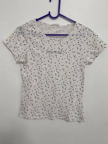 T-shirt Mango XS blanc motif étoiles