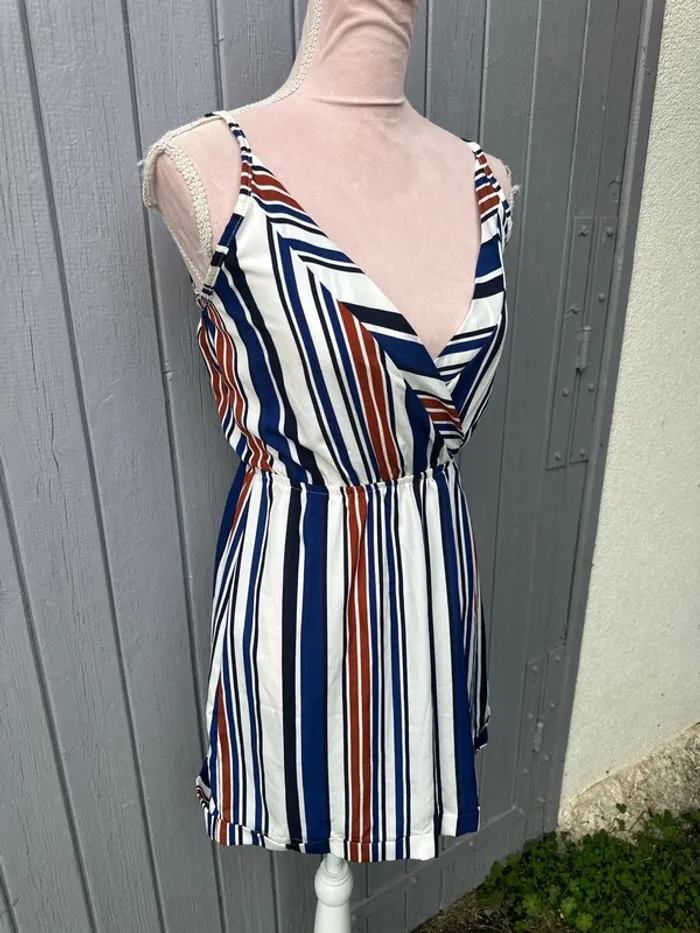 Combi-short rayé coloré été légère fines bretelles 36/S - photo numéro 2