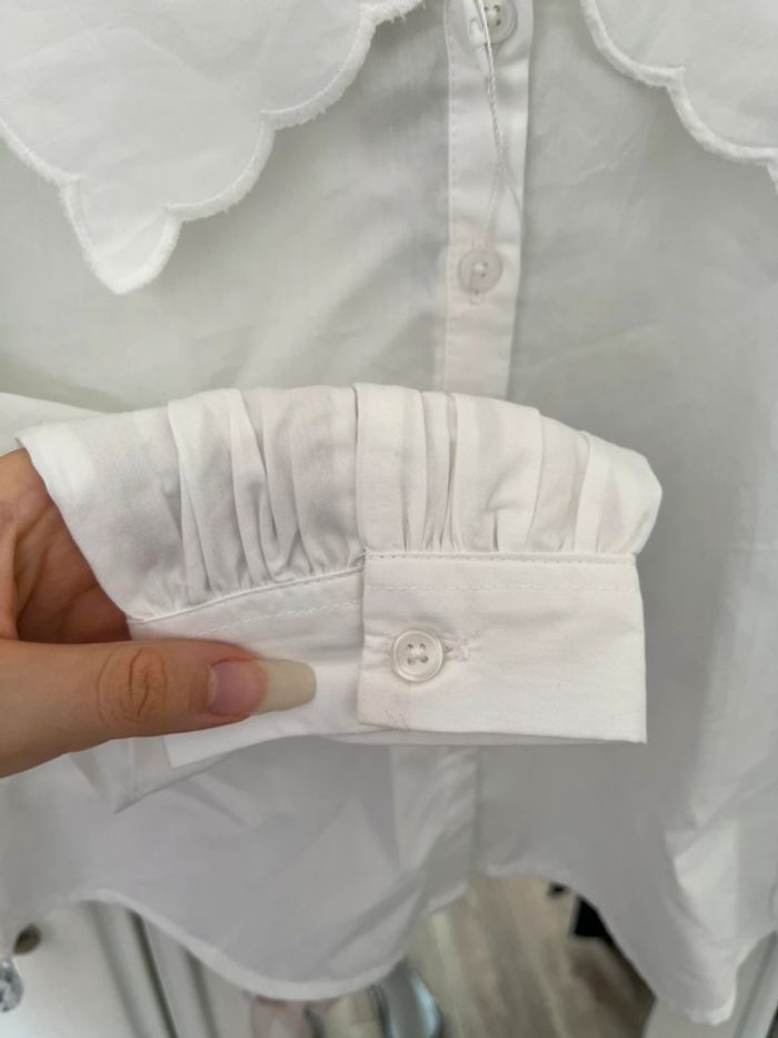 Chemise blanche avec manches bouffante et col Claudine fantaisie, Primark, S - photo numéro 6