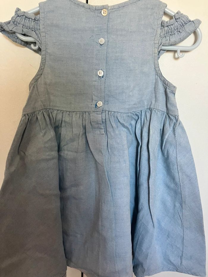 Jolie robe bleue claire en coton motif arc-en-ciel 24 mois Orchestra - photo numéro 5