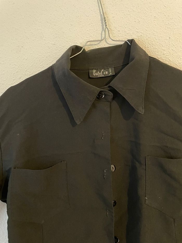 Chemise noire femme à manches longues – taille S / 36 - photo numéro 3
