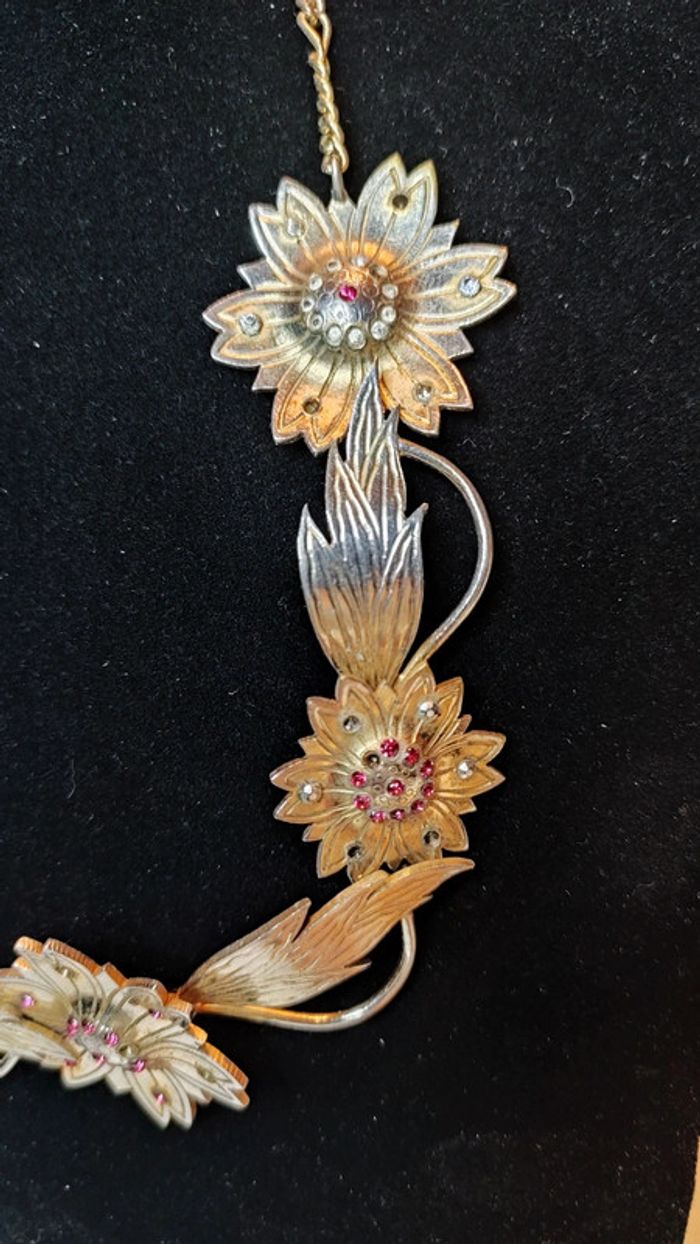 Collier métal fleurs - photo numéro 3