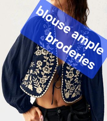 Gilet/boléro broderie bohème 38 au 42