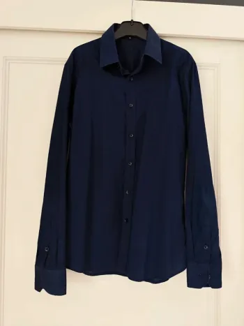 Chemise bleu marine cintrée homme taille S