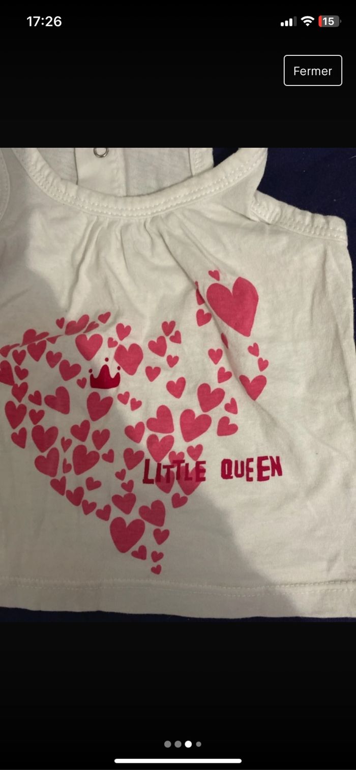 Débardeur 3 mois rose et blanc - photo numéro 3