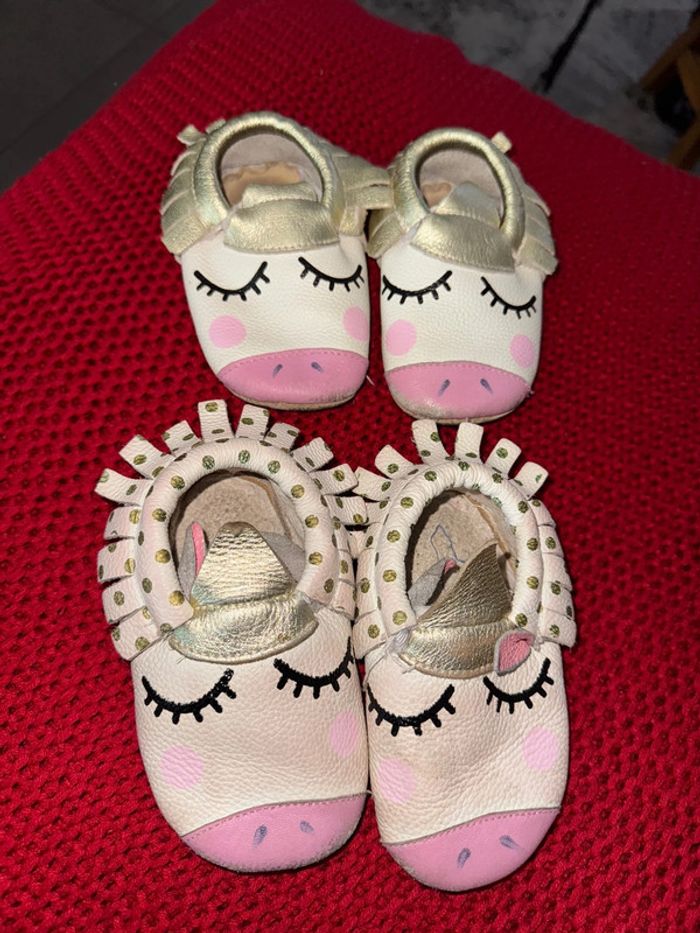 Chaussons en cuire licorne