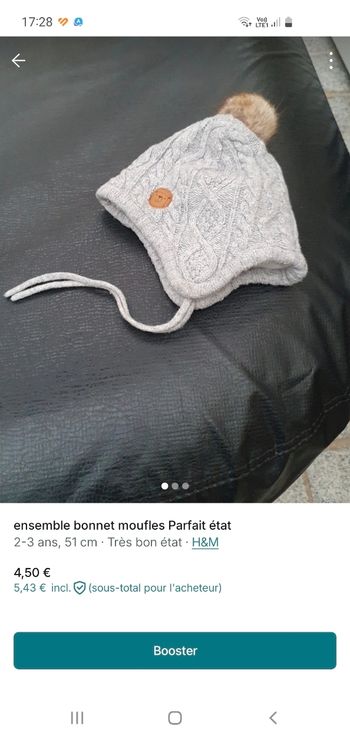bonnet et moufles HM bébé, bien chaud H