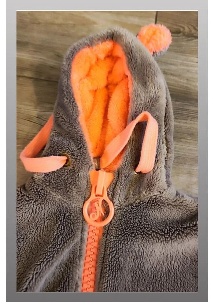 Veste moumoute avec capuche marron clair rose Nirvana Amazing Taille 5 ans - photo numéro 2