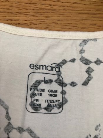 Débardeur beige avec motifs gris foncé