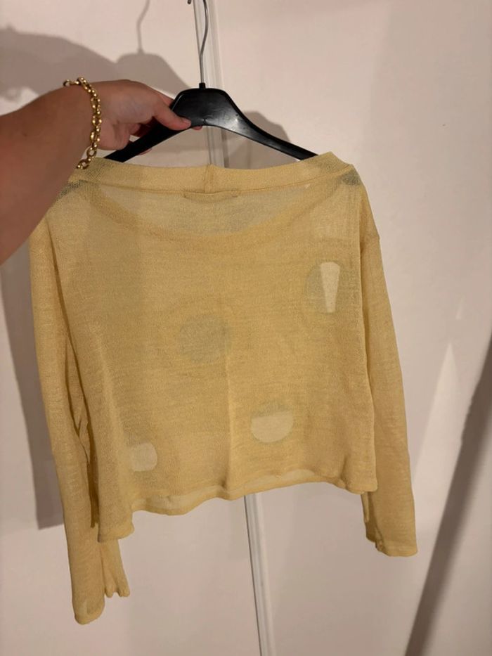 Pull ajouré jaune clair Lunatisme – look original - photo numéro 6