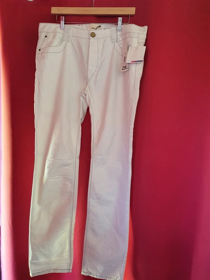 Pantalon slim blanc 46 kiabi - photo numéro 2