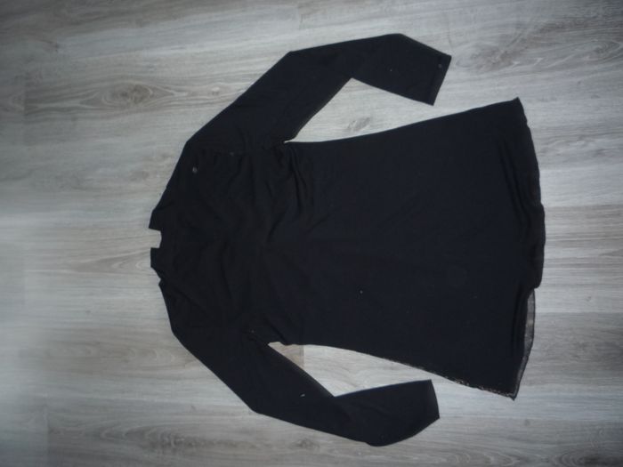 BLOUSE ML NOIRE ET MOTIFS MARRON "LADY CAPTAIN" - TAILLE 42 - n°02 - photo numéro 4