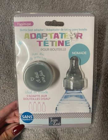 adaptateur tétine, tom&zoé + étui de protection - neuf sous emballage
