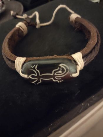 Bracelet en cuir avec lézard 🦎