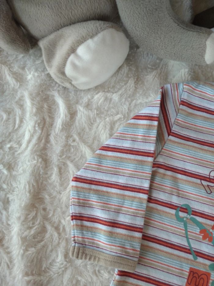 Tee shirt chemise manches longues Garçon 6 mois Monstre Monster mecanics Kitchoun - photo numéro 3