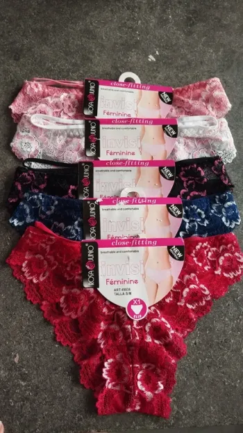 Lot de 5 culottes dentelle femme divers coloris taille 34/36