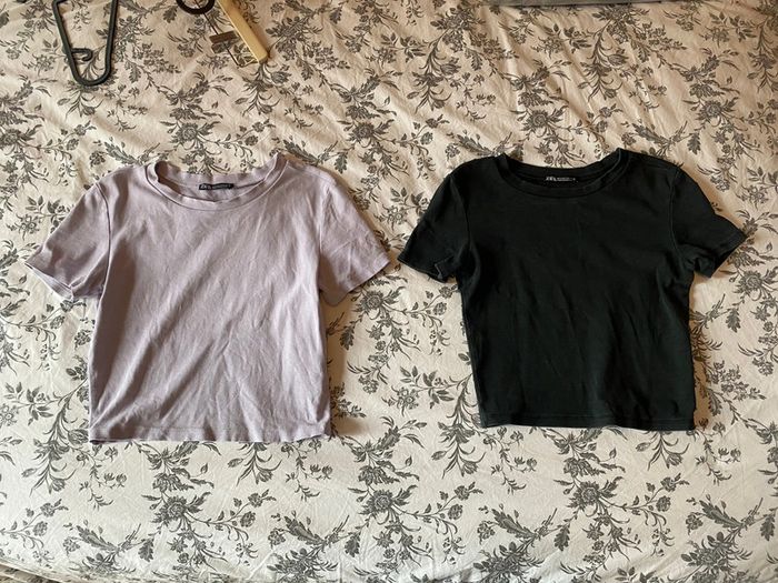 lot 2 tshirts zara S