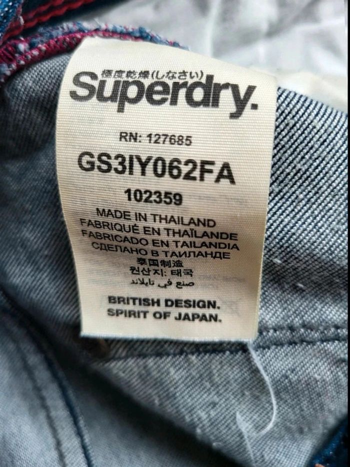 Jean Femme Superdry Vintage Standard Skinny - Bleu Foncé - Détail Rose - Style Casual Authentique - photo numéro 13