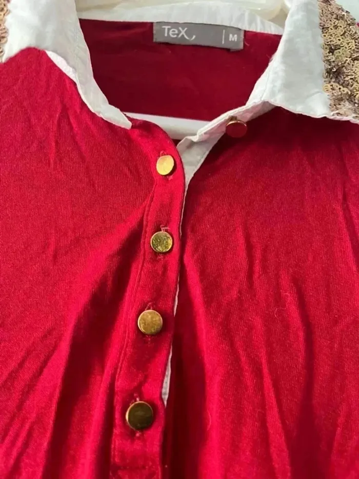 Haut rouge à sequin - Taille M - photo numéro 3