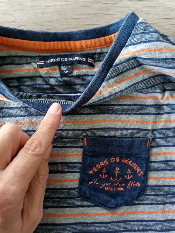 lot de 2 tee shirts manches courtes Terre de marins 5 ans - photo numéro 3