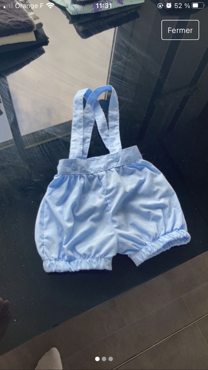 Short avec bretelle bébé