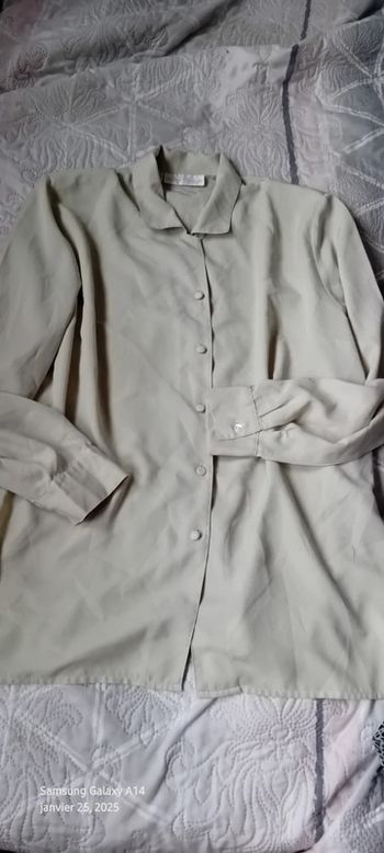 Chemise fluide à rayures avec fentes vert pistache femme 48 un jour ailleurs