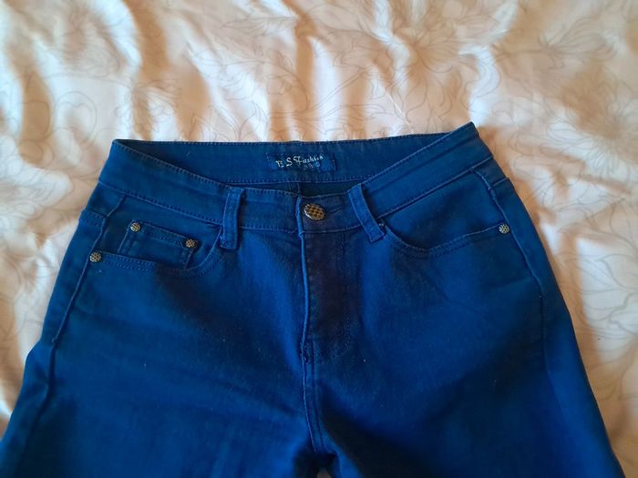 Pantalon en jeans bleu marine - photo numéro 3