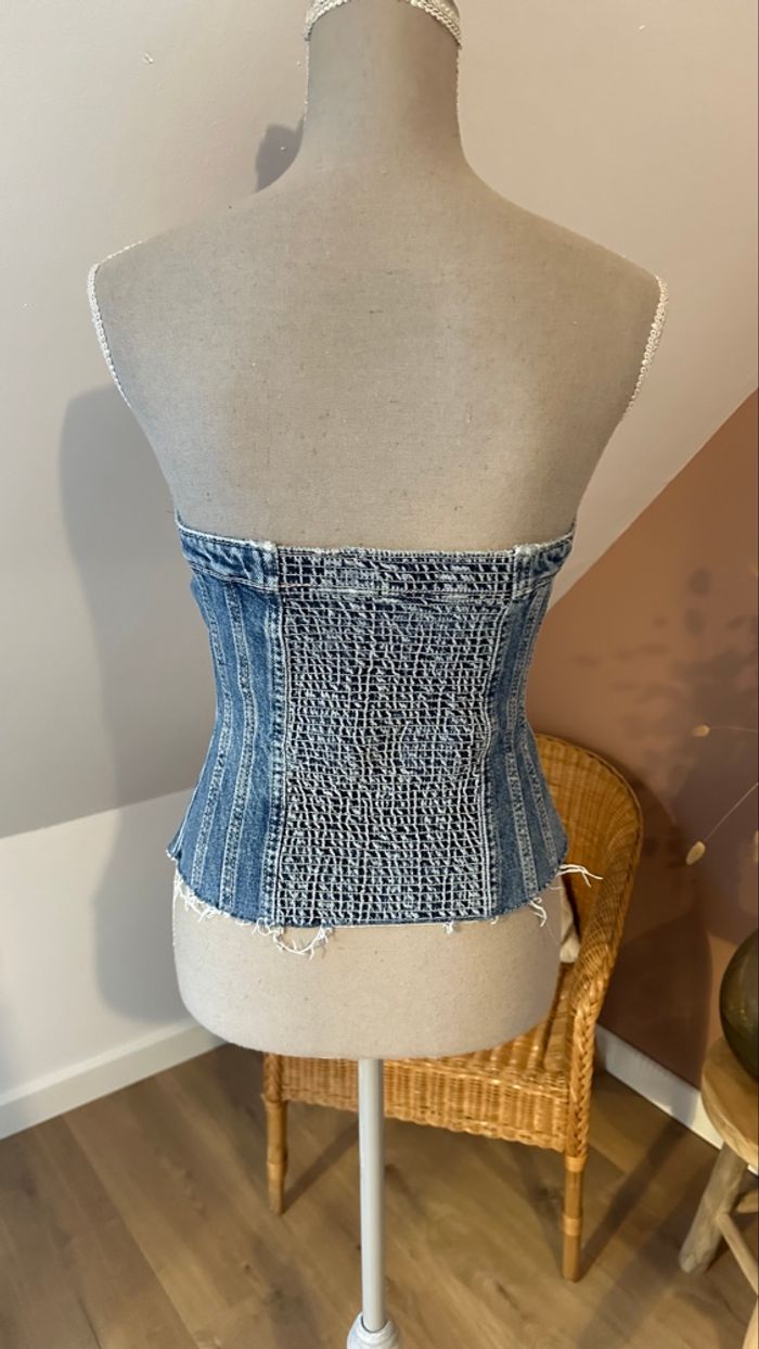 💜 Bustier en jeans bleu clair Zara taille S 💜 - photo numéro 3