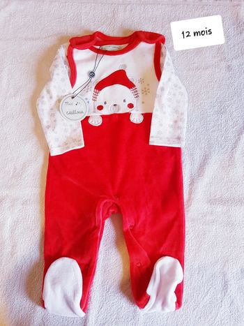 Pyjama velour mes petits cailloux 12 mois