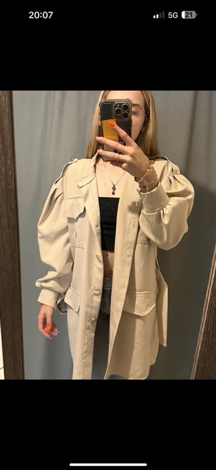 Trench long crème - photo numéro 4