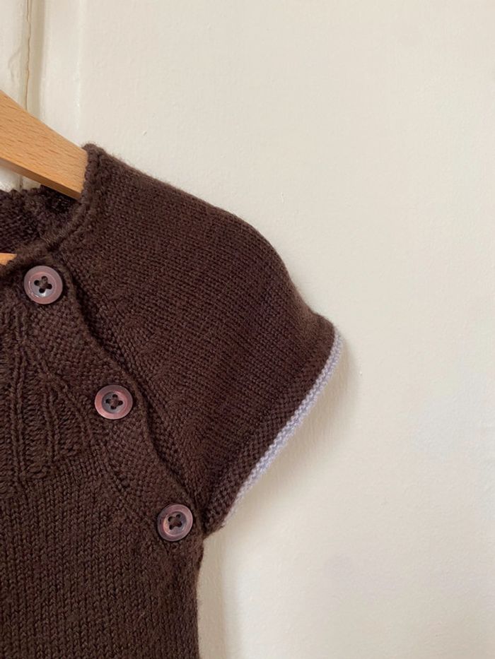 Petite robe en maille manches courtes marron Jacadi 18 mois - photo numéro 4