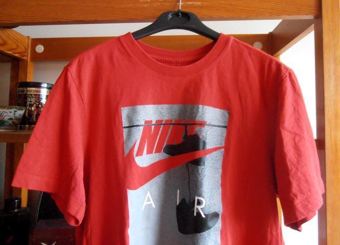 T-shirt rouge homme, Nike Air, taille M, 100% coton - photo numéro 2