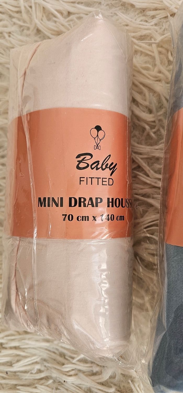 Lot de 2 draps housses 70×140 cm 100% coton Neuf - photo numéro 2