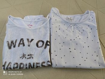 Lot 2 tee shirts ML fille 10 ans