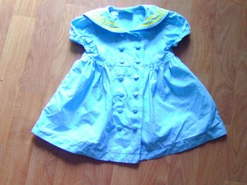 Robe DPAM bleu turquoise et jaune 3 mois TBE