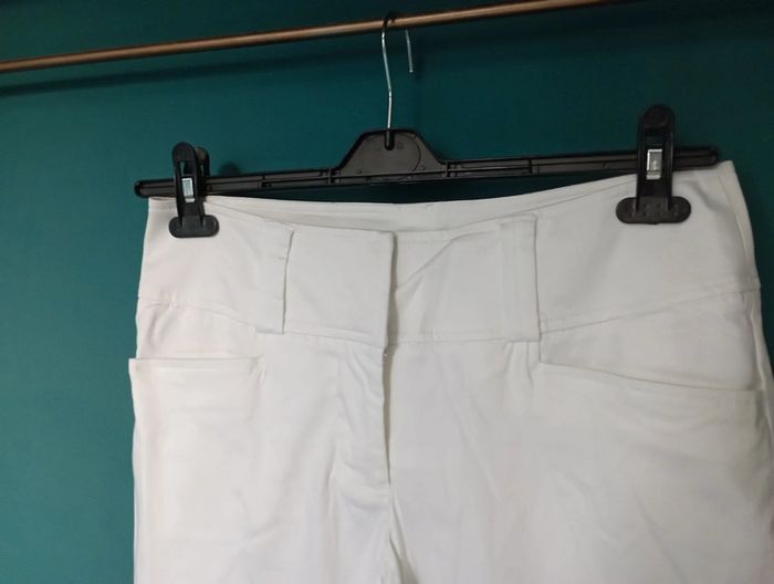 Pantalon 3/4 coton blanc - photo numéro 3